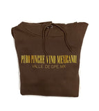 Puro Pinche Vino Mexicano Hoodie Brown / Mustard Print